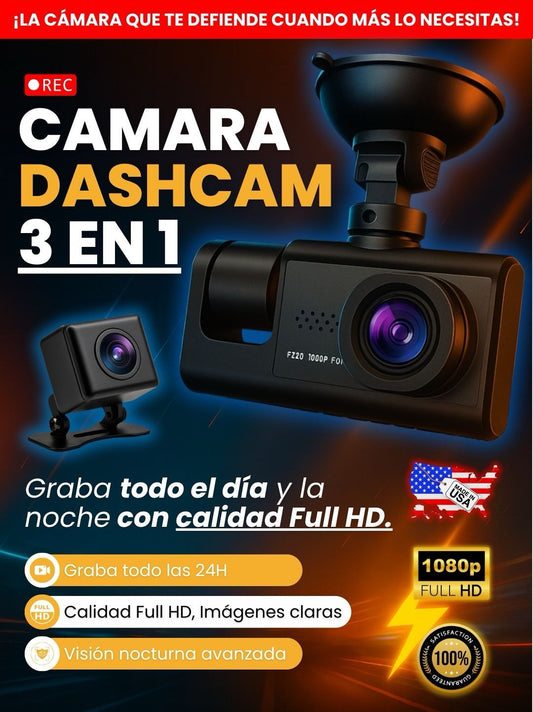 DashCam 3 en 1 | Graba todo y defiéndete de cualquier imprevisto
